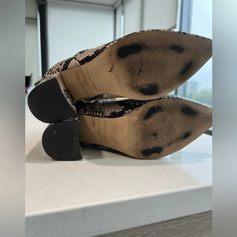 Marc Fisher Python Block Heel Booties - Picture 13 of 16